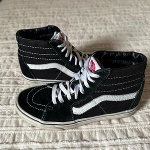 Vans Black and White High-Top Shoes